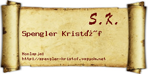 Spengler Kristóf névjegykártya