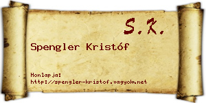 Spengler Kristóf névjegykártya